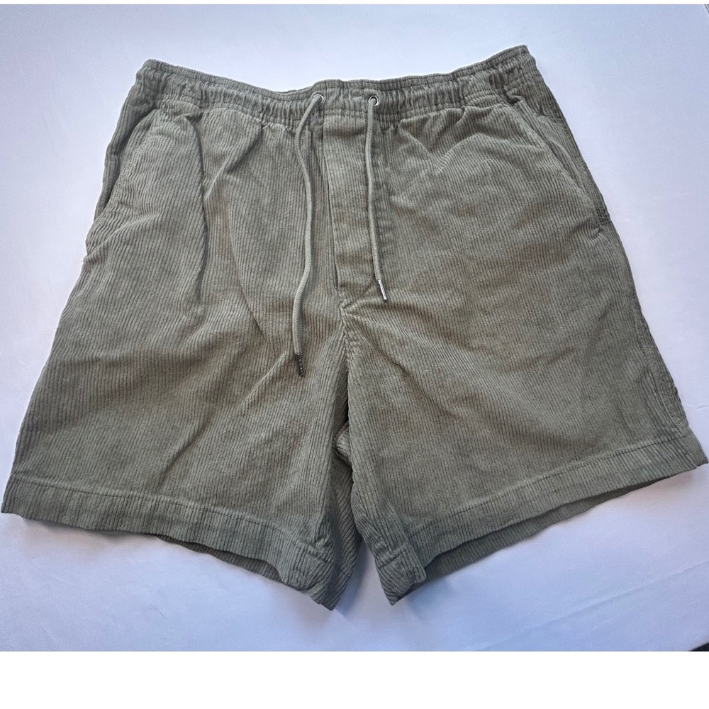 American Eagle Corduroy Shorts Men M Olive Green Flex Drawstring
